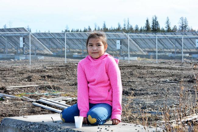 Colette Billy, 9, of Tsi Del Del (Redstone) First Nation and other members of the Tsilhqot’in Nation attended the Tsilhqot’in Solar Farm Celebration held Friday, Oct. 19. Monica Lamb-Yorski photos