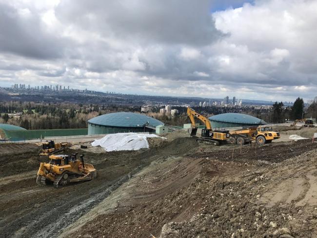 Construction on the Burnaby Terminal continues as Trans Mountain prepares to install 14 new storage tanks. Photo: Trans Mountain