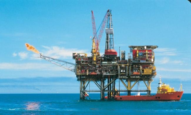 A North Sea oil platform. Photograph: Alamy