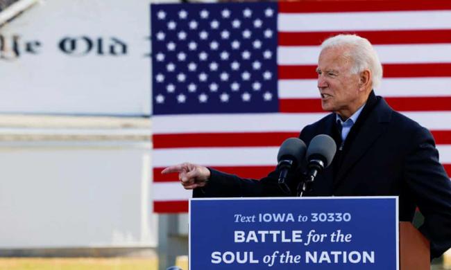 ‘Biden has turned leftwards since he was Obama’s vice president. But there is a determination not to break the consensus by directly confronting the donor class.’ Photograph: Brian Snyder/Reuters