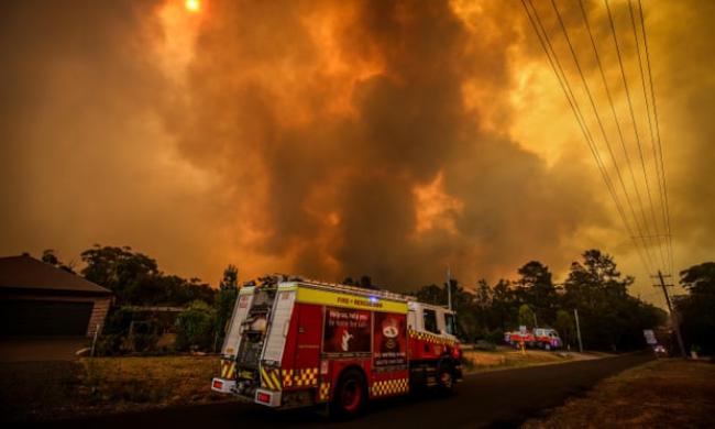 Scientists say the lack of moisture in the landscape is a key reason this year’s bushfire have been so severe and the climate crisis is behind the lengthening of the fire season. Photograph: David Gray/Getty Images