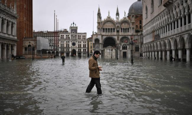 St Mark’s square in Venice on 13 November 2019. Photograph: Marco Bertorello/AFP via Getty Images
