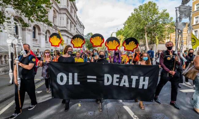 Extinction Rebellion protesters, London, 8 September 2020. Photograph: Guy Bell/REX/Shutterstock
