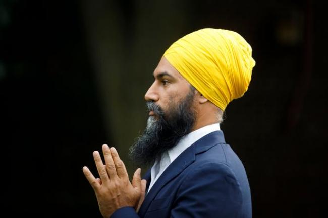 COLE BURSTON/CP NDP Leader Jagmeet Singh speaks during a press conference in Toronto on Aug. 26, 2020.