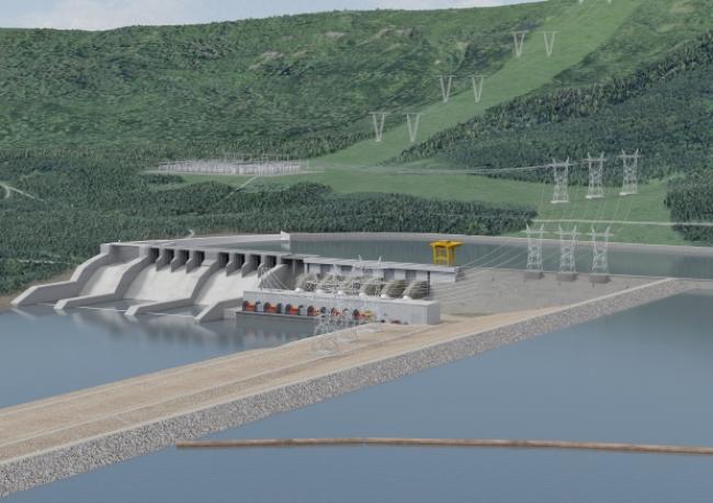 An artist’s rendering shows BC Hydro’s proposed Site C dam.