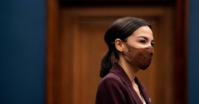 Rep. Alexandria Ocasio-Cortez (D-N.Y.), listens during a press conference introducing the Puerto Rico Self-Determination Act of 2021 on March 18, 2021 in Washington, D.C. (Photo: Anna Moneymaker/AFP via Getty Images)