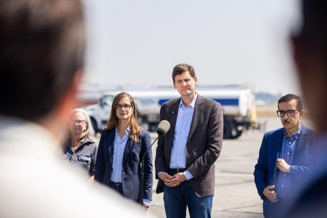 On Aug. 8, B.C. Premier David Eby declared a state of emergency due to wildfires — the province's third state of emergency in five years. The declaration came two days after Energy Minister Adrian Dix announced the province had purchased a gas-fired power plant on Vancouver Island. Photo: Province of B.C. / Flickr