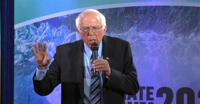 Sen. Bernie Sanders, a 2020 Democratic presidential candidate, speaks during an MSNBC climate town hall on Thursday, September 20, 2019. (Photo: MSNBC/Screengrab)