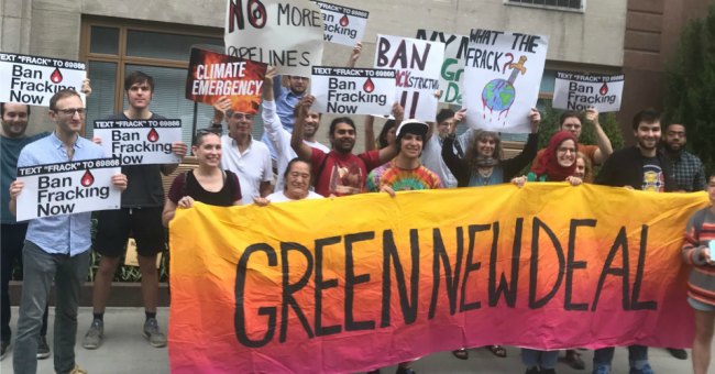 Demonstrators gathered in New York as former Vice President Joe Biden attended a high-dollar fundraiser co-hosted by the co-founder of a natural gas company on September 5, 2019. (Photo: Food & Water Action/Twitter)