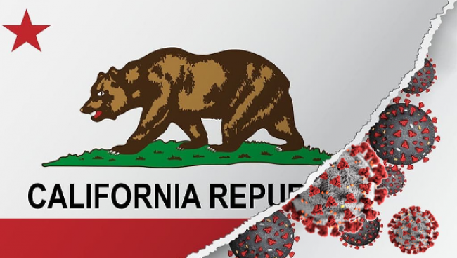 California flag and Covid