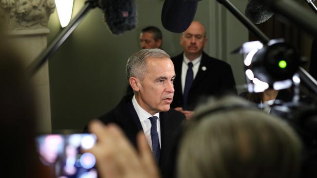 Prime Minister Mark Carney speaks to reporters before chairing a cabinet meeting on Nov. 18, 2025. Photo by: Natasha Bulowski / Canada's National Observer