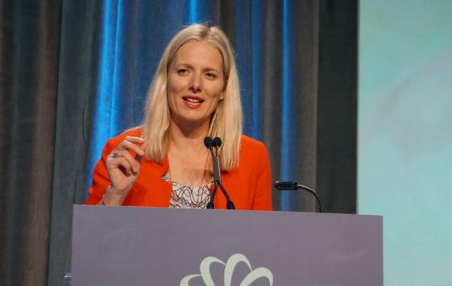 Environment and Climate Change Minister Catherine McKenna speaks at the 2016 Globe Series in Vancouver, B.C. on Wed. March 2, 2016. Photo by Elizabeth McSheffrey.
