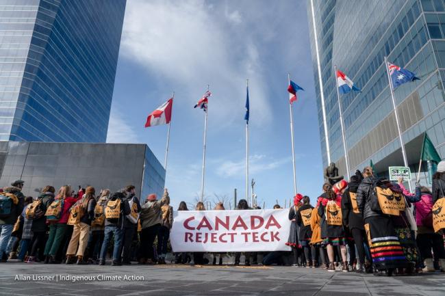 Protests against Canada in Madrid, Spain. Dec. 11, 2019. Photo by Indigenous Climate Action / Allan Lissner