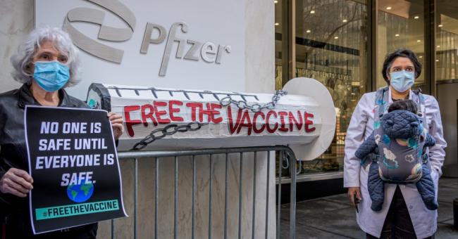 Protesters outside Pfizer