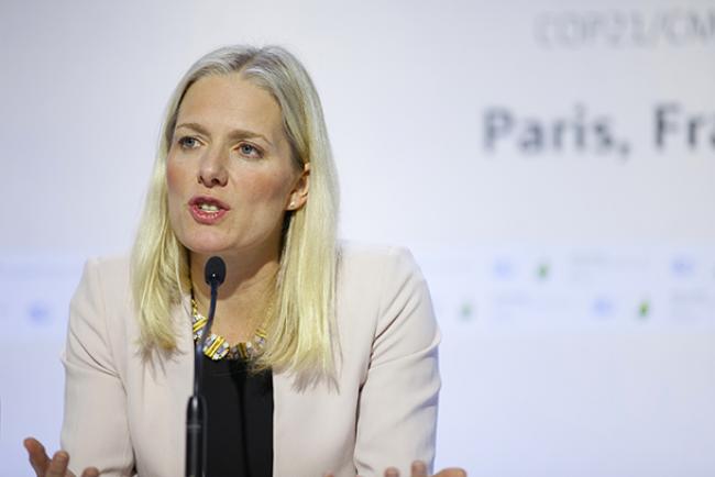 Canada's minister of the environment and climate change Catherine McKenna at the COP21 climate summit in Paris, France in December. Photo by Mychaylo Prystupa.