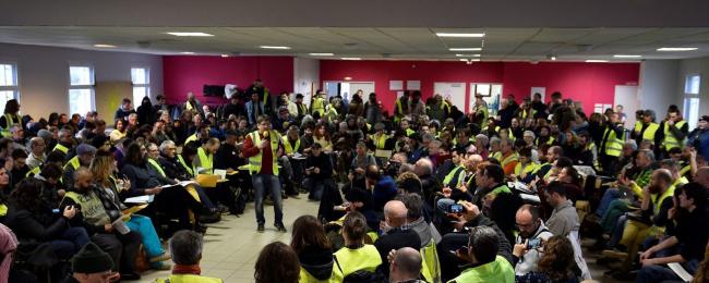 Representatives of the Yellow Vests taking part in a citizens' debate Jan. 26 2019 France