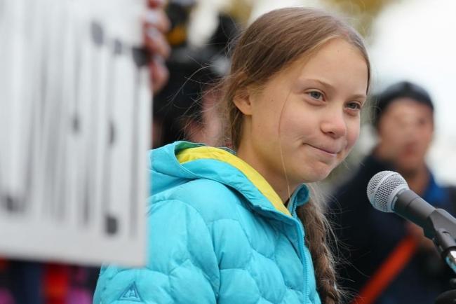 Swedish climate activist Greta Thunberg speaks at a rally at the Alberta Legislature Building in Edmonton, on Friday, Oct. 18, 2019. File photo by The Canadian Press/Dave Chidley