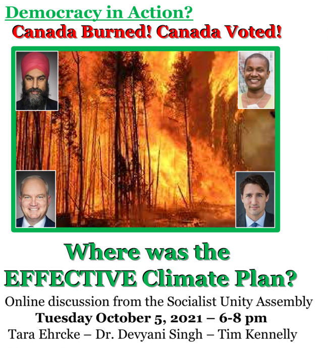 Canada Burned! Canada Voted! Where was the EFFECTIVE Climate Plan? - Online event