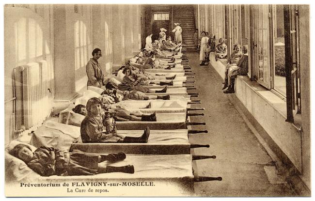 Photo of a French tuberculosis ‘preventorium.’ We’re doing less to protect children from COVID-19. Photo: The Casas-Rodríguez Postcard Collection, Creative Commons licensed.