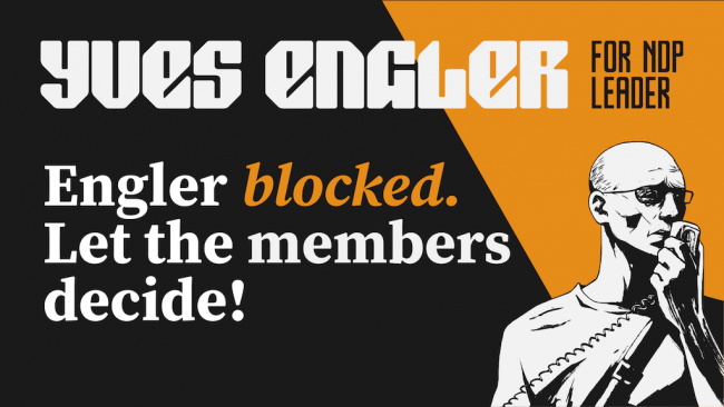 Yves Engler poster - Let the members decide!