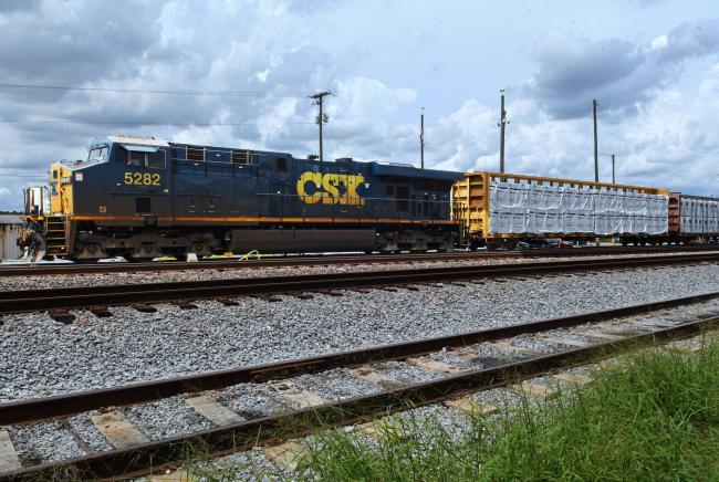 A CSX freight train is seen in Orlando on September 14, 2022. PAUL HENNESSY / SOPA IMAGES / LIGHTROCKET