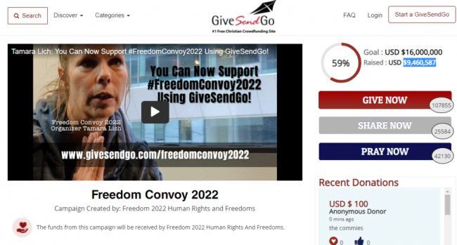 A data leak has shared the names and donation amounts from Metro Vancouver residents and businesses supporting the Freedom Convoy occupying the streets of Ottawa. GiveSendGo Freedom Convoy 2022
