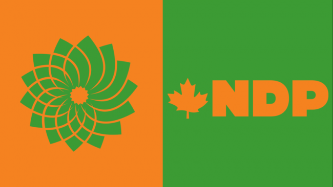 Green and NDP Logos - Photo via Change.org.