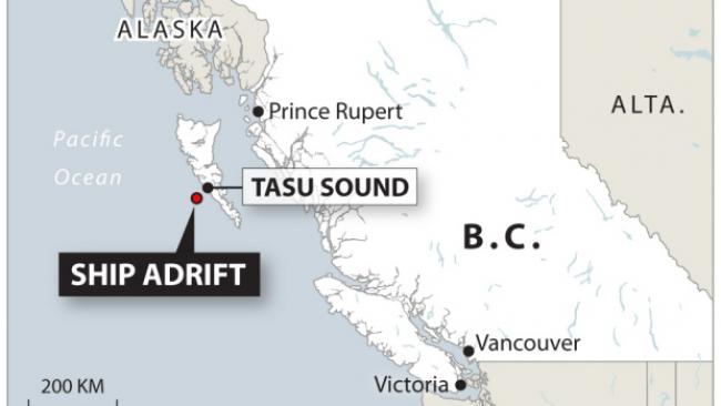 Haida Gwaii ship adrift