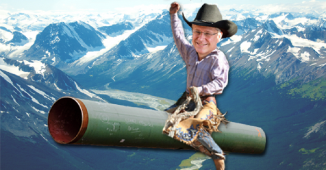 Harper riding pipeline