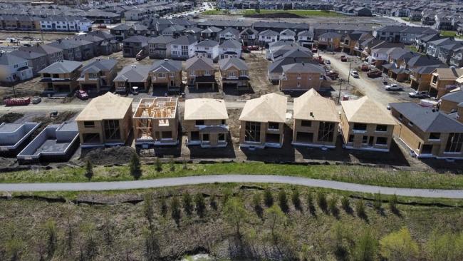 New homes are built in a housing construction development in the west end of Ottawa on Thursday, May 6, 2021. Photo by: The Canadian Press/Sean Kilpatrick