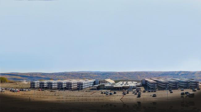 The Site C work camp. Photo Illustration: Carol Linnitt. Photo: BC Hydro