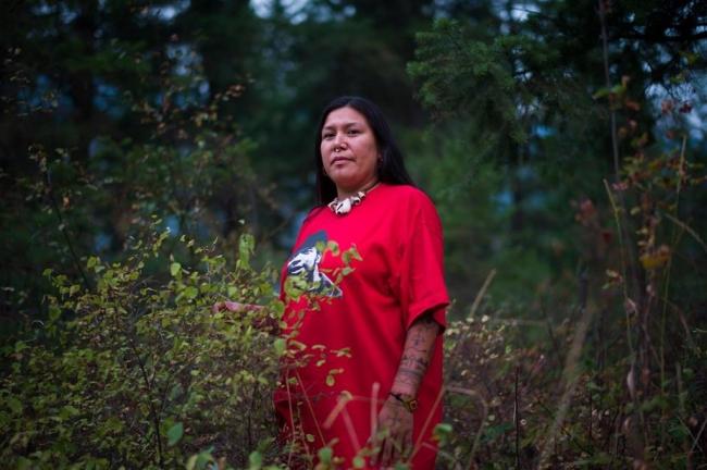 "Our goal is to stop this pipeline," says Kanahus Manuel of the Secwepemc Nation in B.C., seen here in Chase, B.C., on Sept. 6, 2017. File photo by The Canadian Press/Greenpeace