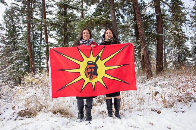Mayuk Manuel, seen here in a March, 2018 photo with her twin sister Kanahus Manuel, was one of three people arrested on Dec. 10 outside Thompson Rivers University in Kamloops. File photo by Sarah Anne Johnston