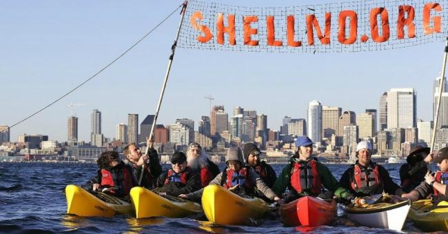 "Kayaktivists" in Shell's homeport of Seattle are holding a Flotilla on Thursday to confront the drilling fleet. (Photo: Backbone Campaign/cc/flickr)