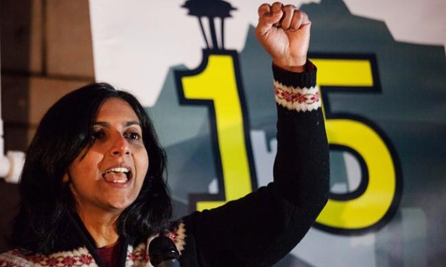  Seattle city council member Kshama Sawant. Photograph: David Ryder/Reuters/Corbis