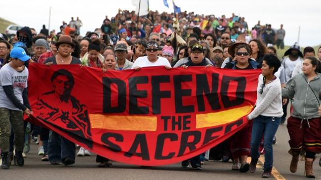 North Dakota protest- Defend the sacred banner - Getty