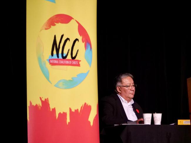 Dale Swampy is the president of the National Coalition of Chiefs, which hosted its Natural Resource Summit on Tsuut'ina First Nation, found in Calgary city limits, on Nov. 4 and 5. (Sarah Lawrynuik)