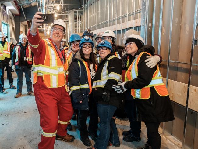 B.C. Premier John Horgan tours the LNG Canada Kitimat site, a project critics say will sabotage provincial emissions targets. Photo by B.C. government