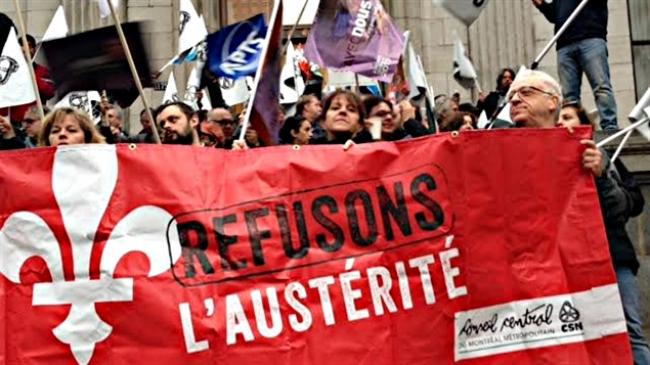 anti-austerity protest Quebec
