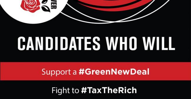 Poster - Democratic Socialists  of Vancouver Endorse BC Election Candidates