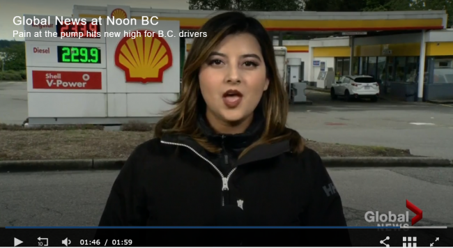 Rising gas prices in BC May 2022 - Global
