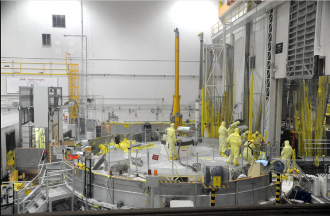 Technicians load an experiment at the Advanced Test Reactor on the Idaho National Laboratory site. (Image credit: Courtesy Idaho National Laboratory)