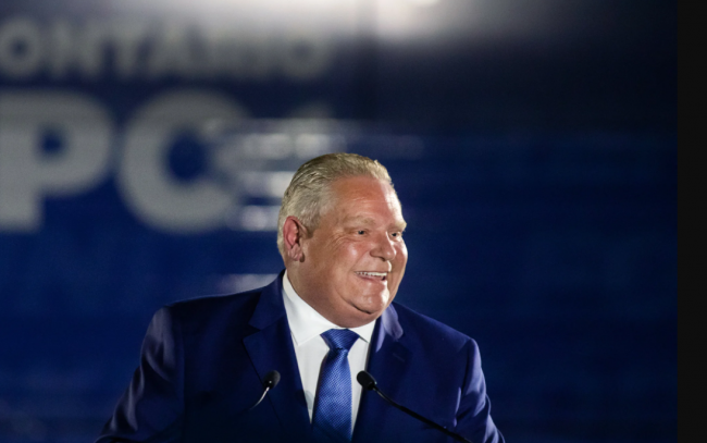 Progressive Conservative Leader Doug Ford was re-elected Ontario premier Thursday with a bigger majority than his first government. Photo by Nick Iwanyshyn / National Observer