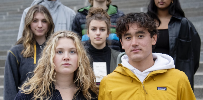 Last year, Shiva Rajbhandari, right, and other high school students on March for Our Lives Idaho’s board lobbied for legislation to require minors to pass a gun safety test before being allowed to purchase weapons. Photo: Sarah A. Miller/Idaho Statesman/Tribune News Service via Getty Images
