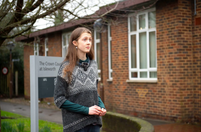 Climate activist Cressida Gethin, 22, was sentenced in July to four years in prison for her role in organizing a disruptive protest. Denise Baker/Just Stop Oil