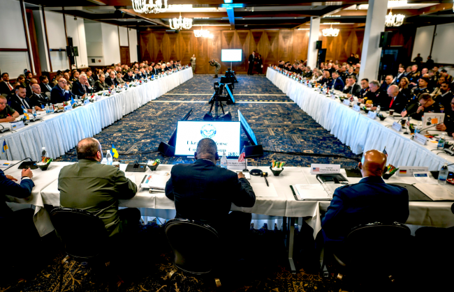 Photo: U.S. Secretary of Defense Lloyd Austin and chairman of the Joint Chiefs of Staff, Gen. CQ Brown, host the 24th meeting of the Ukraine Defense Contact Group at Ramstein Air Base, Germany on Sept. 9. DoD/Chad J. McNeeley.