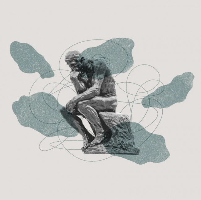 Stylized version of The Thinker