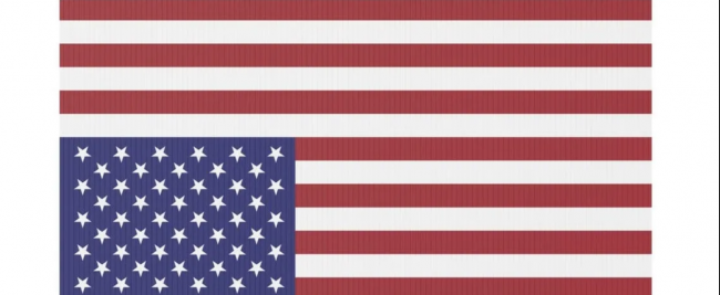 An upside down American flag indicates distress and a collapsing democracy.