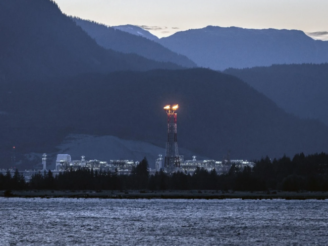 A flare plume at the LNG Canada plant in Kimiat. Photo: Government of B.C. Photo by Government of B.C. /Government of B.C.