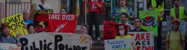 photo: Community members rally at Tucson City Hall. Cameron Capara.